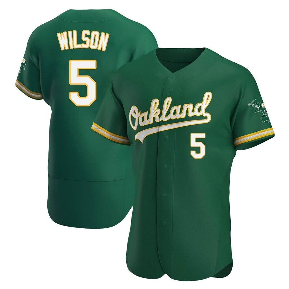 Rebec Athletics #5 Jacob Wilson Green Authentic Kelly Alternate Stitched Jersey