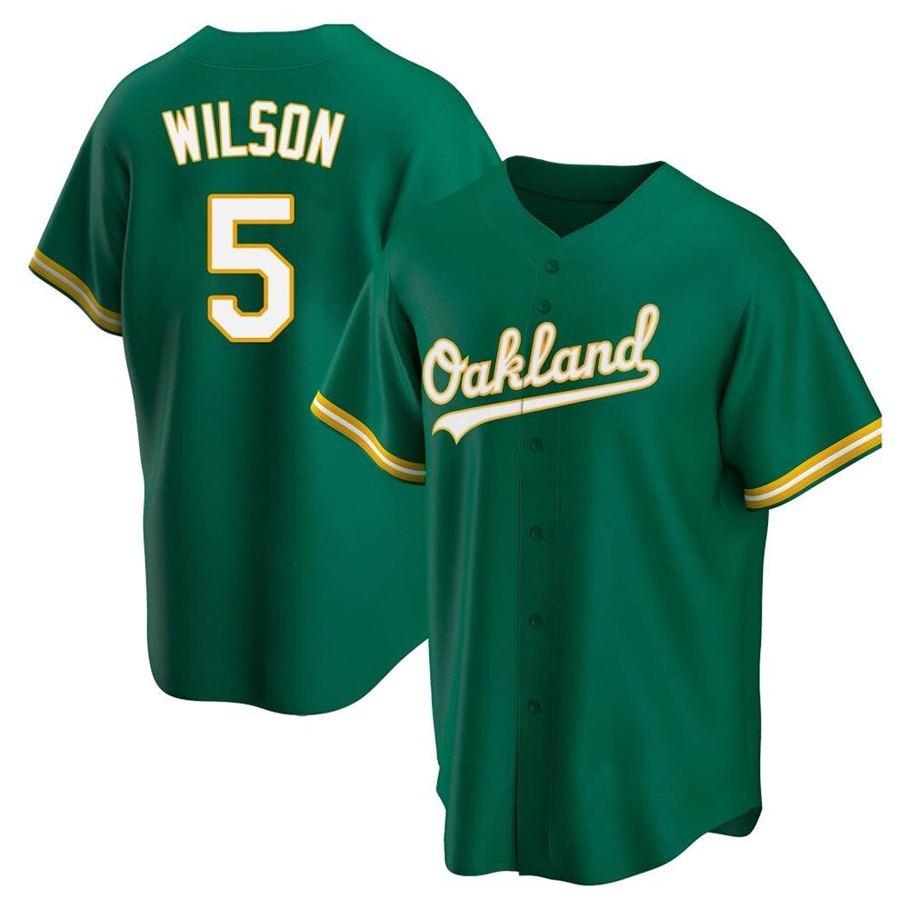 Rebec Athletics #5 Jacob Wilson Green Kelly Alternate Stitched Jersey
