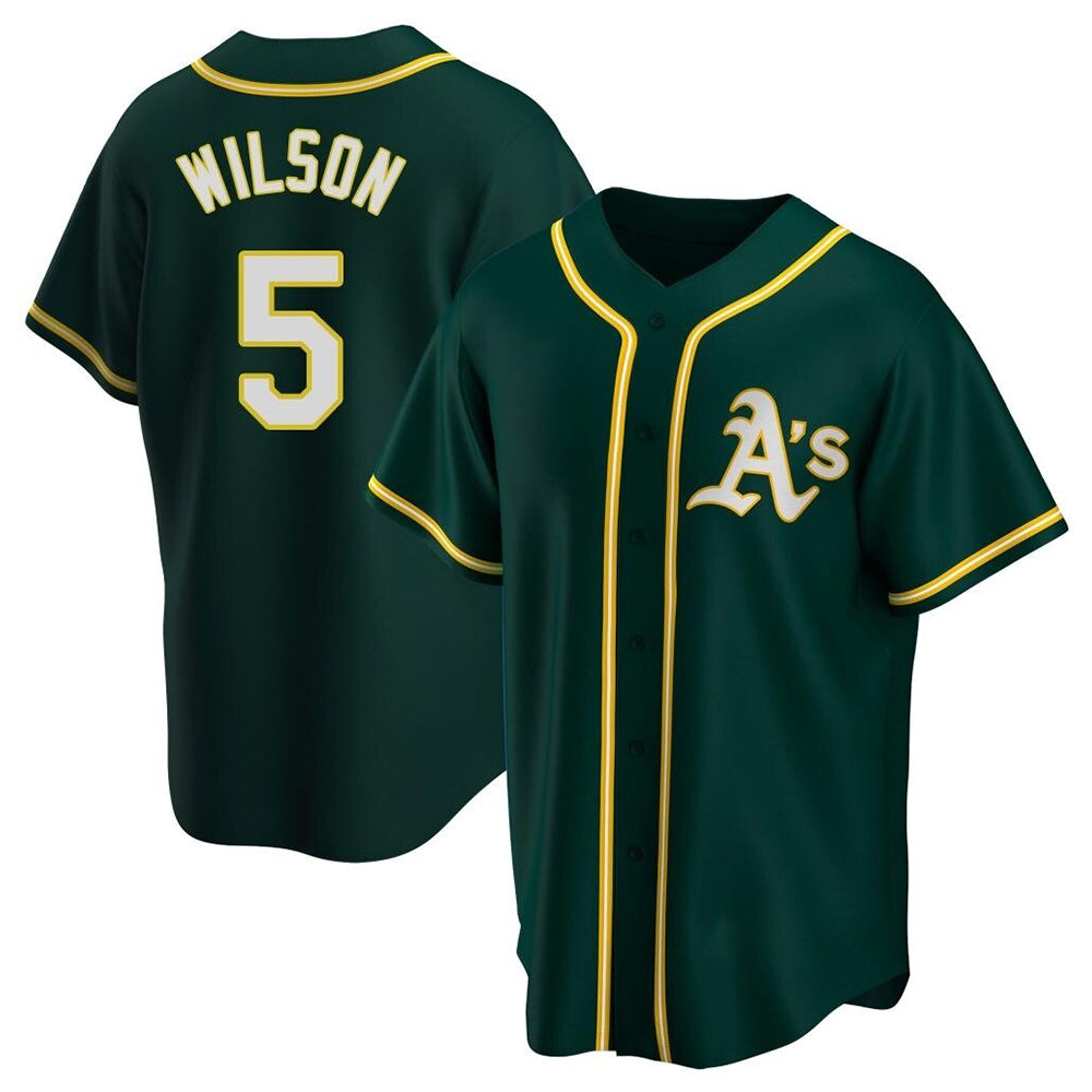 Rebec Athletics #5 Jacob Wilson Green Replica Alternate Stitched Jersey