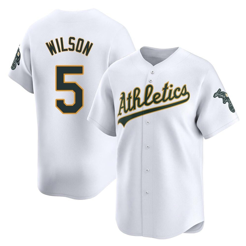 Rebec Athletics #5 Jacob Wilson White Limited Home Stitched Jersey