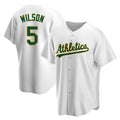 Rebec Athletics #5 Jacob Wilson White Replica Home Stitched Jersey