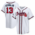 Rebec A.Braves #13 Ronald Acuna Jr. 2025 All-Star Game Home Replica Player Jersey - White Stitched Personalized Jersey