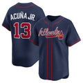 Rebec A.Braves #13 Ronald Acuna Jr. Alternate Limited Jersey - Navy Personalized Jerseys
