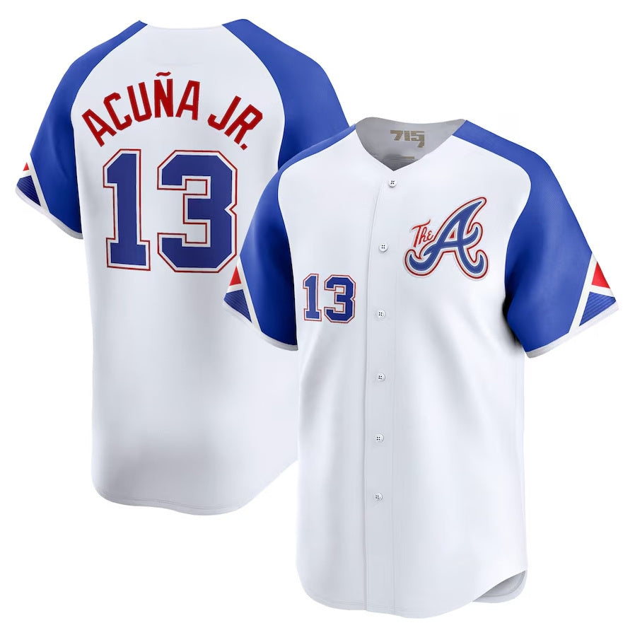 Rebec A.Braves #13 Ronald Acuna Jr. City Connect Limited Jersey - White Personalized Jerseys