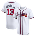 Rebec A.Braves #13 Ronald Acuna Jr. Home Elite Jersey - White Personalized Jerseys