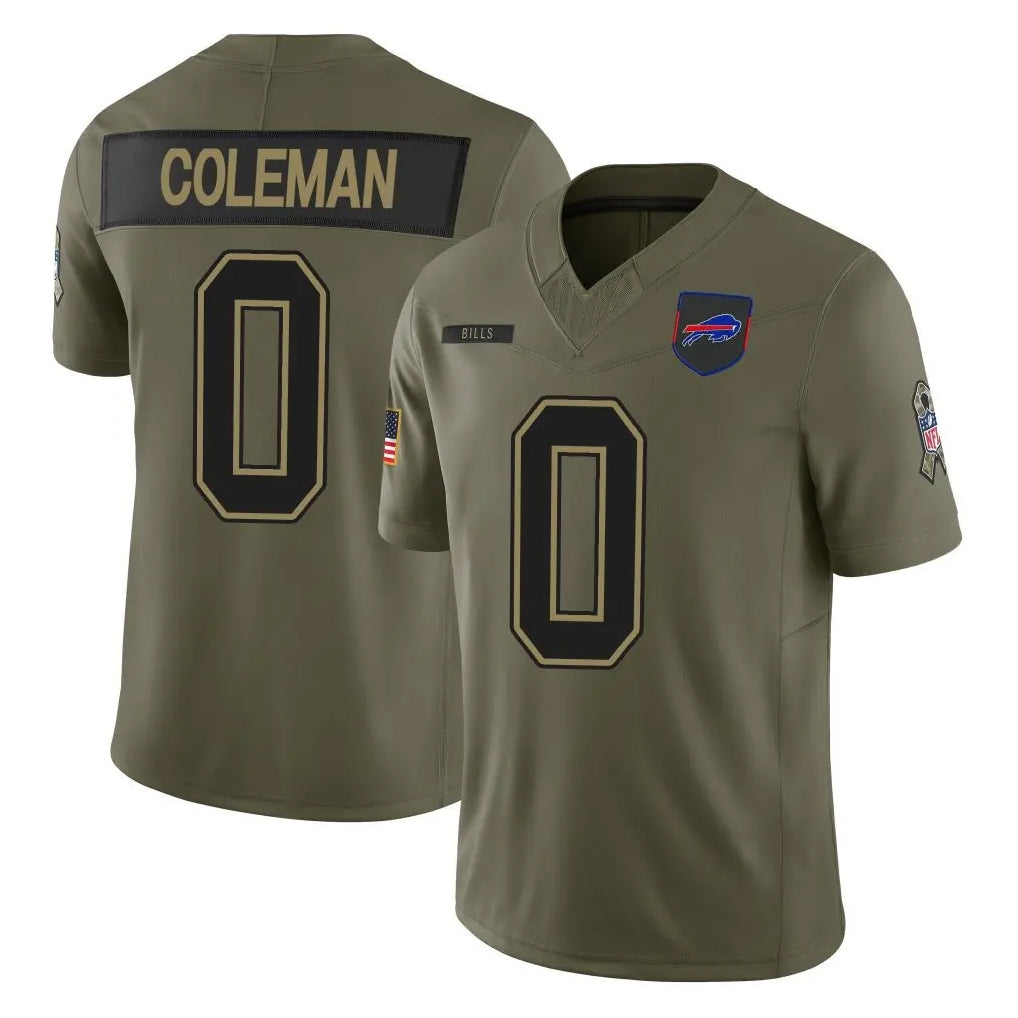 Rebec B.Bills #0 Keon Coleman Player Olive Salute To Service Limited Game Stitched Jerseys