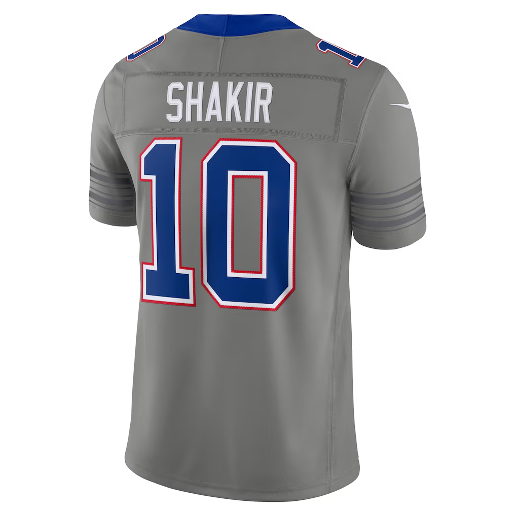 B.Bills #10 Khalil Shakir Gray Nickel City Vapor F.U.S.E. Stitched Limited Stitched Jerseys