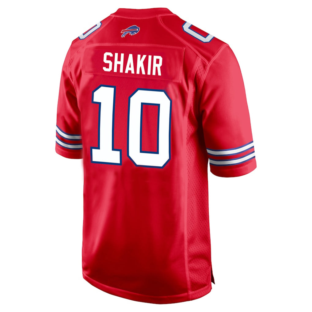 Rebec B.Bills #10 Khalil Shakir Player Red Home Game Stitched Jerseys