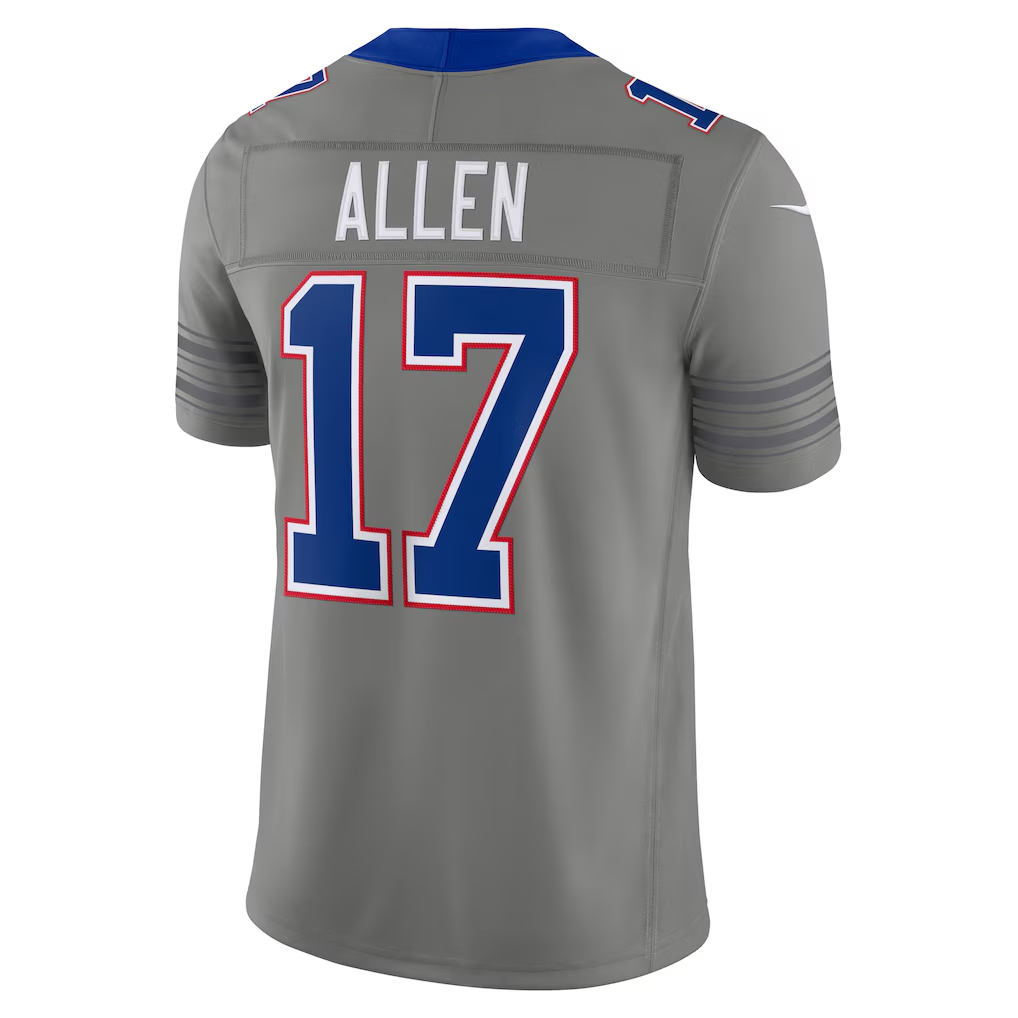B.Bills #17 Josh Allen Gray Nickel City Vapor F.U.S.E. Stitched Limited Stitched Jerseys