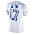 Rebec B.Bills #17 Josh Allen Player White Rivalries Collection Vapor Limited Stitched Jerseys