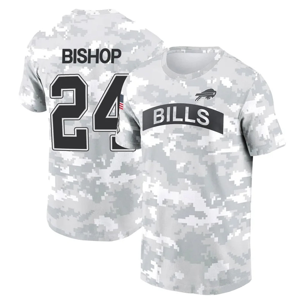 Rebec B.Bills #24 Cole Bishop Player Arctic Camo Salute to Service T-Shirt Hoodies Stitched Jerseys