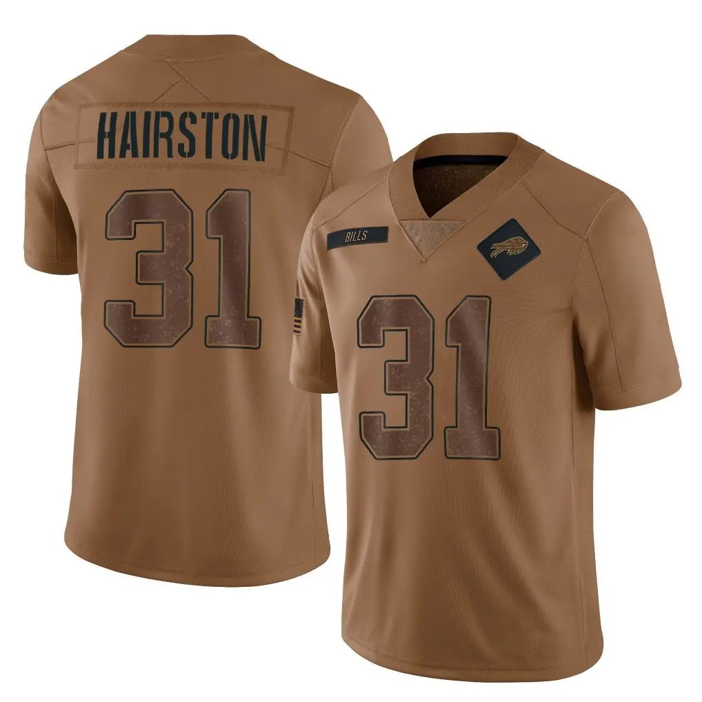 Rebec B.Bills #31 Maxwell Hairston Player Brown Salute To Service Limited Stitched Jerseys