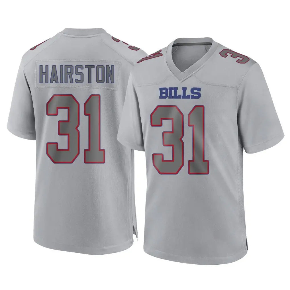 Rebec B.Bills #31 Maxwell Hairston Player Gray Fashion Home Game Stitched Jerseys