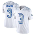 Rebec B.Bills #3 Damar Hamlin Player White Rivalries Collection Limited Home Game Stitched Jerseys