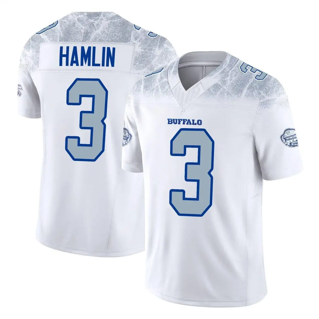 Rebec B.Bills #3 Damar Hamlin Player White Rivalries Collection Limited Home Game Stitched Jerseys