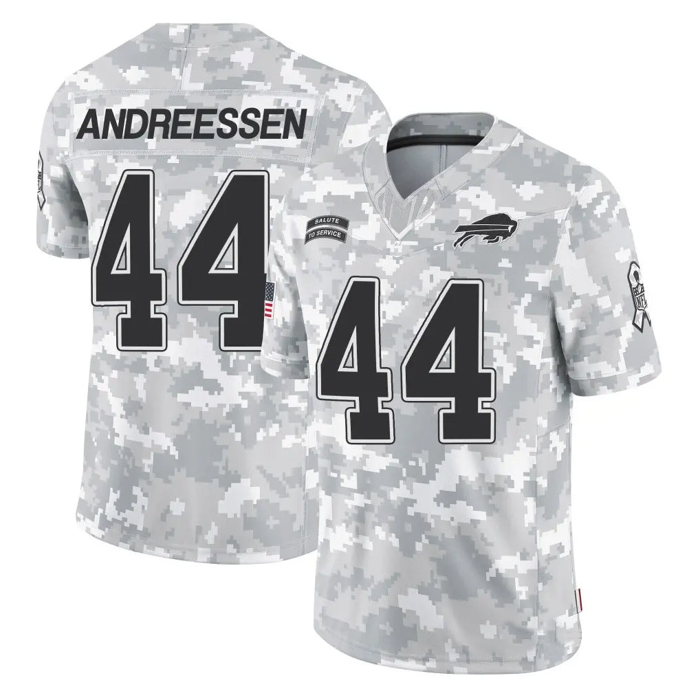 Rebec B.Bills #44 Joe Andreessen Player Arctic Camo Salute to Service Limited Stitched Jerseys