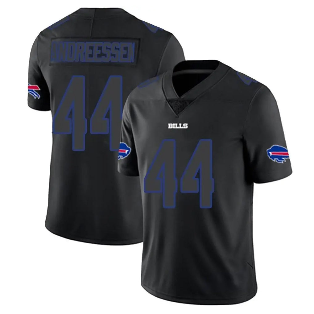 Rebec B.Bills #44 Joe Andreessen Player Black Impact Limited Home Game Stitched Jerseys