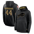 Rebec B.Bills #44 Joe Andreessen Player Black Salute to Service Hoodies Hame Stitched Jerseys