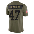Rebec B.Bills #47 Christian Benford Player Olive Salute to Service Vapor F.U.S.E. Limited Stitched Jerseys