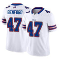 Rebec B.Bills #47 Christian Benford Player White Vapor F.U.S.E. Limited Home Game Stitched Jerseys
