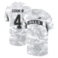 Rebec B.Bills #4 James Cook III Player Arctic Camo Salute to Service T-Shirt Hoodies Stitched Jerseys