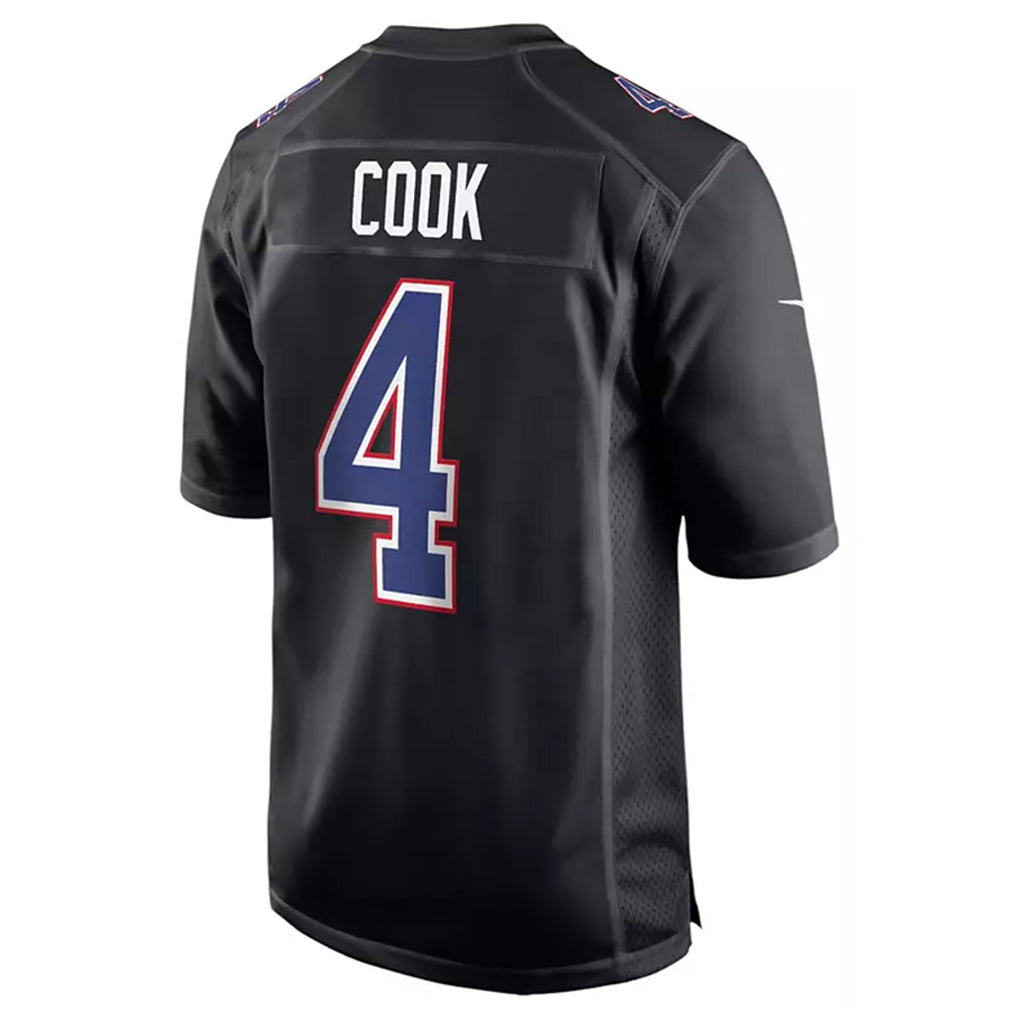 Rebec B.Bills #4 James Cook III Player Black Carbon Fashion Stitched Jerseys