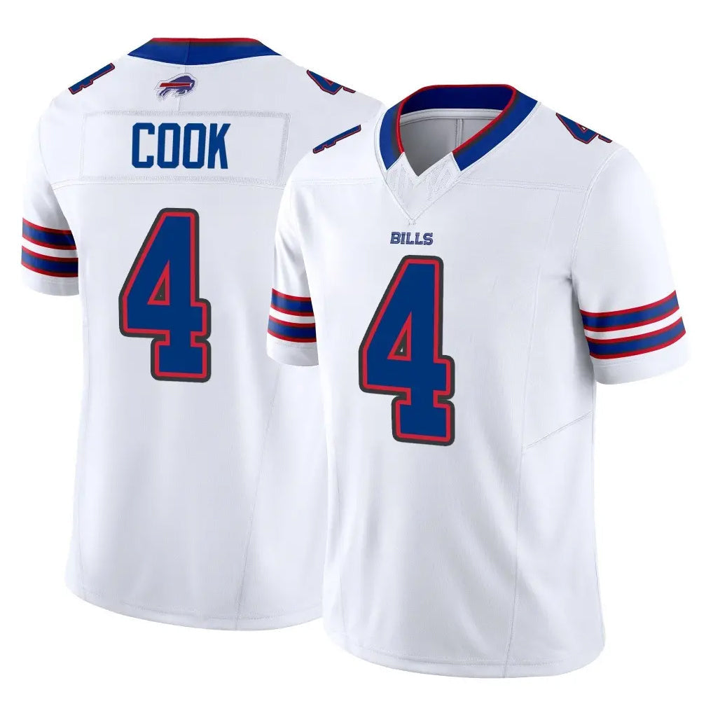 Rebec B.Bills #4 James Cook III Player White Vapor F.U.S.E. Limited Stitched Jerseys