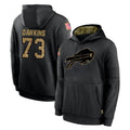 Rebec B.Bills #73 Dion Dawkins Player Black Salute to Service Hoodies Hame Stitched Jerseys