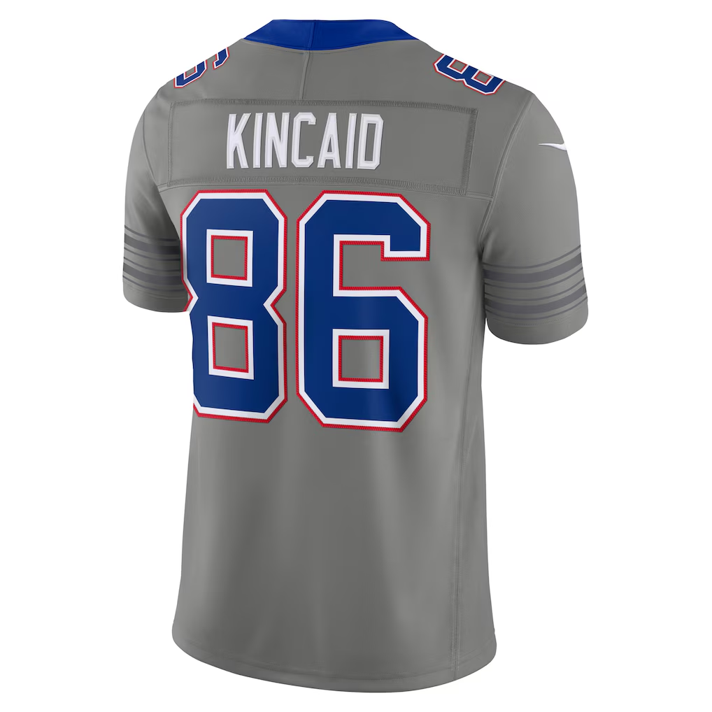 B.Bills #86 Dalton Kincaid Gray Nickel City Vapor F.U.S.E. Stitched Limited Stitched Jerseys