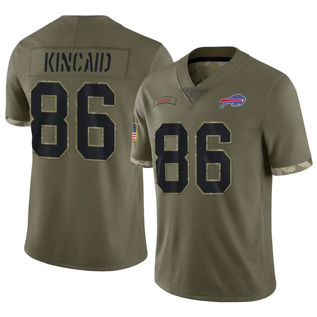 Rebec B.Bills #86 Dalton Kincaid Player Olive Salute To Service Game Stitched Jerseys