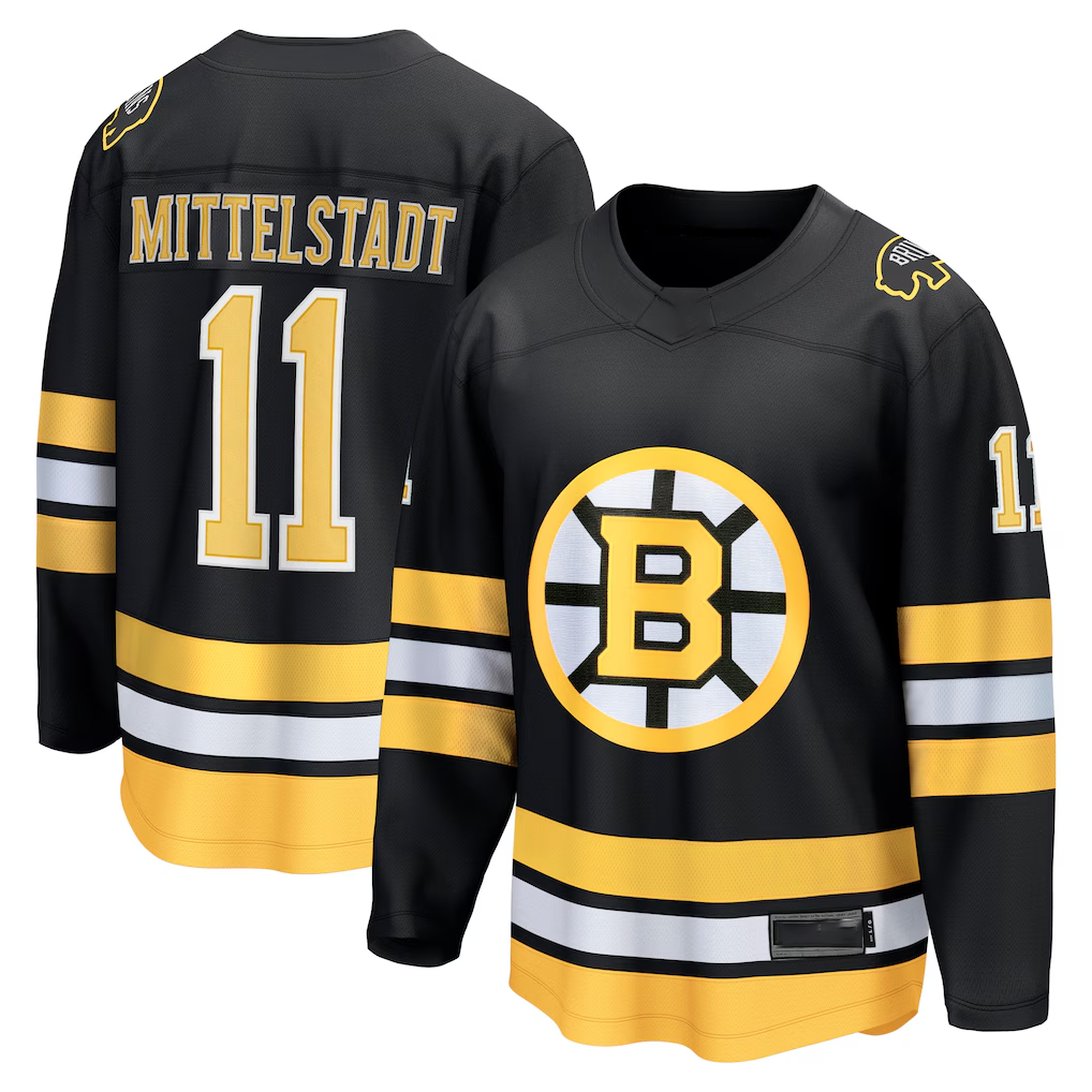 Rebec B.Bruins #11 Casey Mittelstadt Black Home Breakaway Player Stitched Jerseys