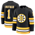 Rebec B.Bruins #1 Jeremy Swayman Black Home Premium Stitched Jerseys