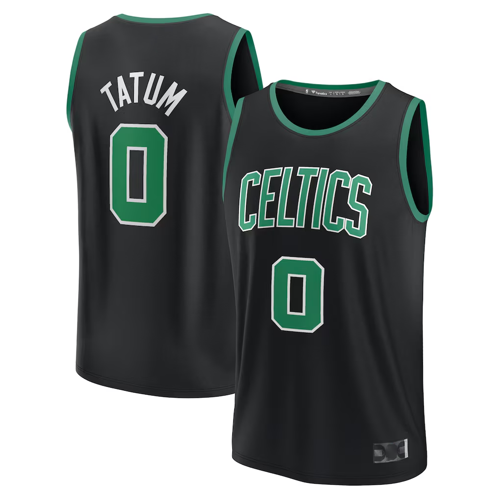 Rebec B.Celtics #0 Jayson Tatum  Black Fast Break Replica Player Jerseys - Statement Edition