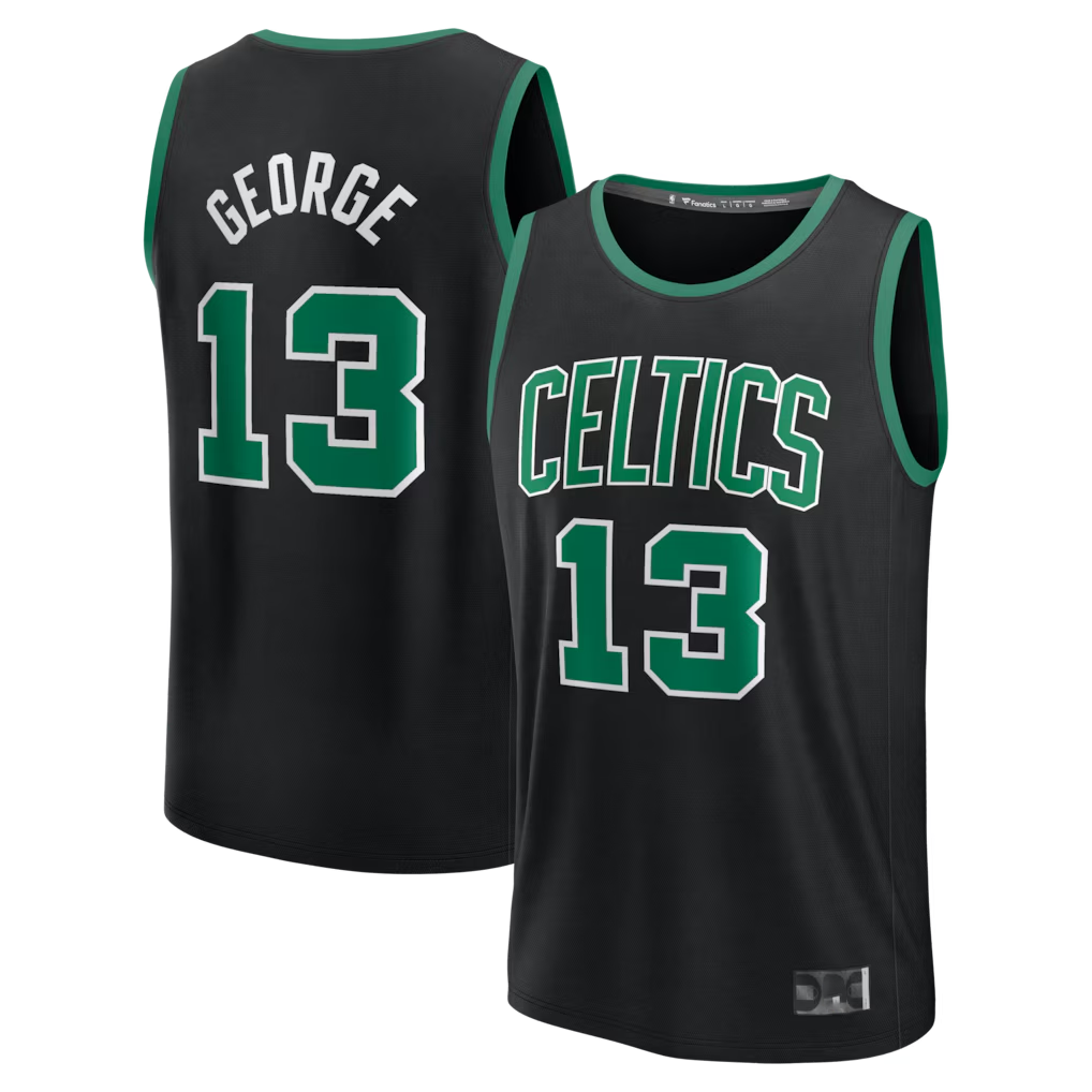 Rebec B.Celtics #13 Paul George  Black Fast Break Replica Jerseys - Statement Edition