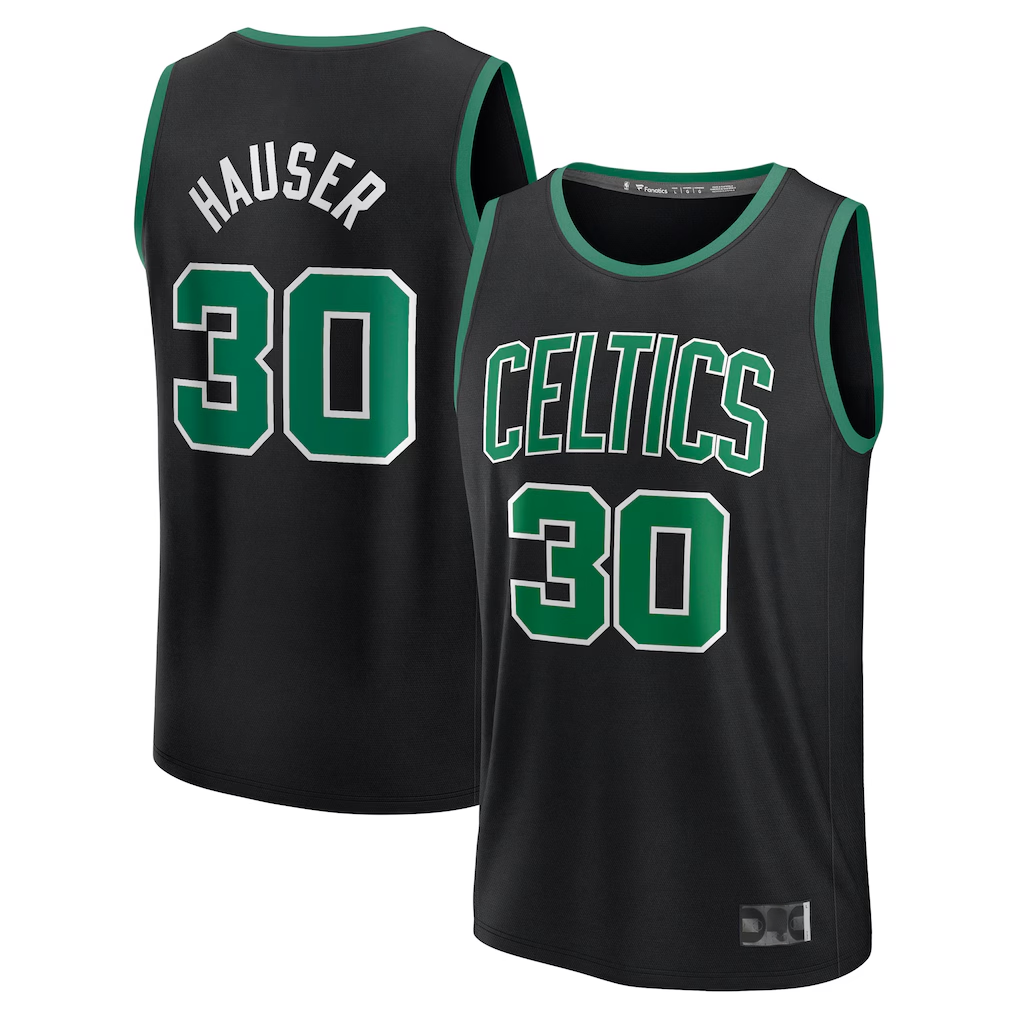 Rebec B.Celtics #30 Sam Hauser Black Fast Break Replica Player Jerseys - Statement Edition