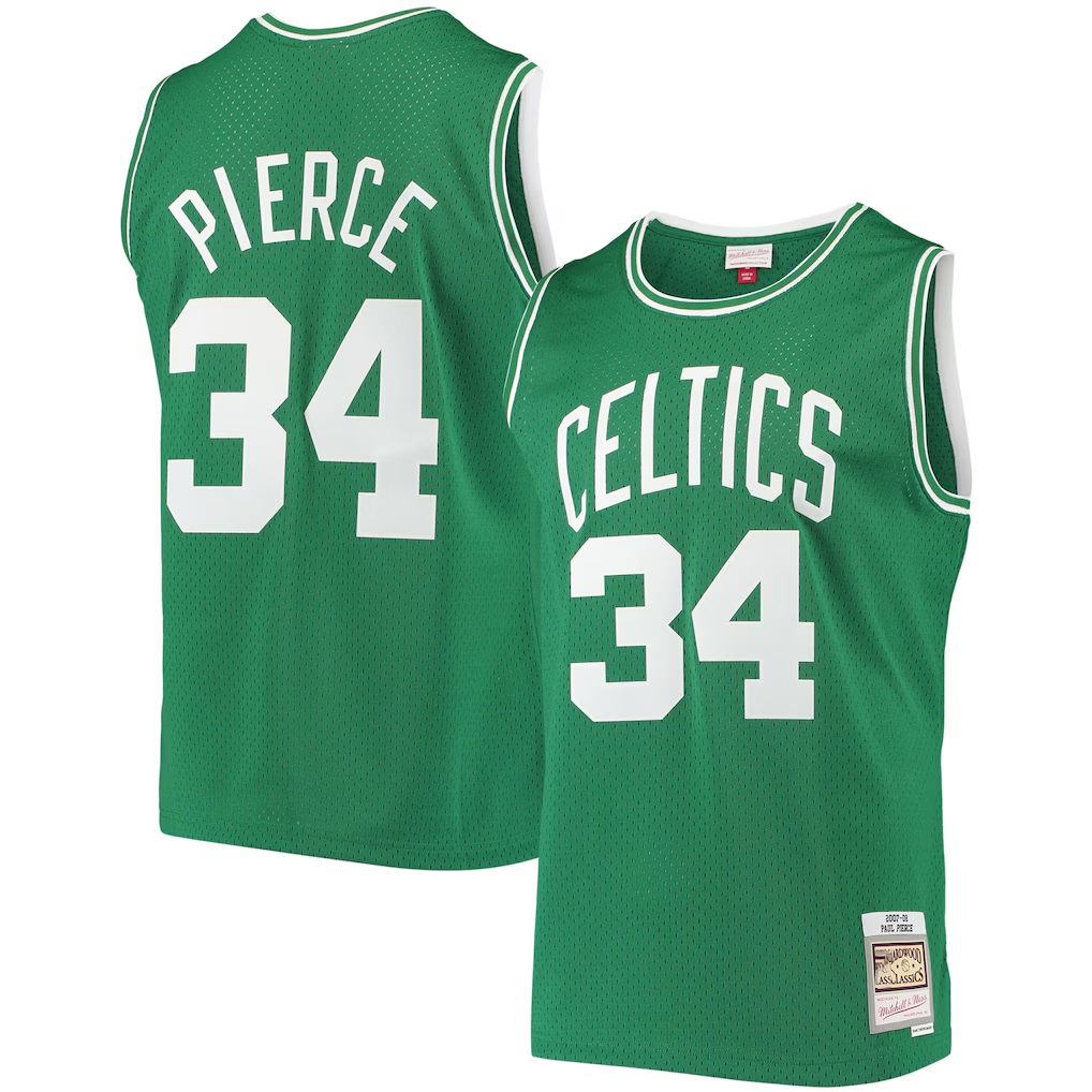 Rebec B.Celtics #34 Paul Pierce Mitchell & Ness Kelly Green Hardwood Classics Swingman Jerseys