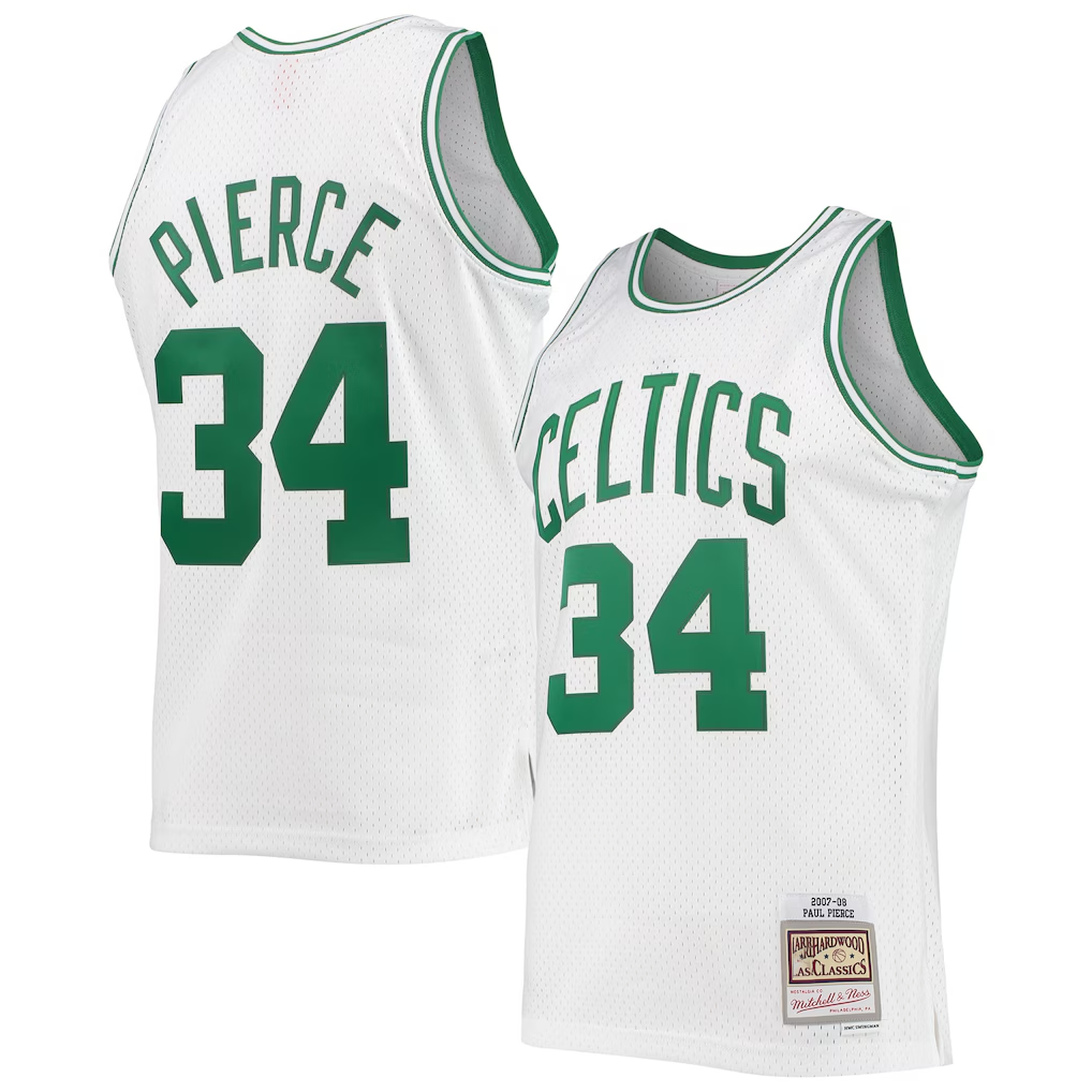 Rebec B.Celtics #34  Paul Pierce Mitchell & Ness White Hardwood Classics Swingman Jerseys