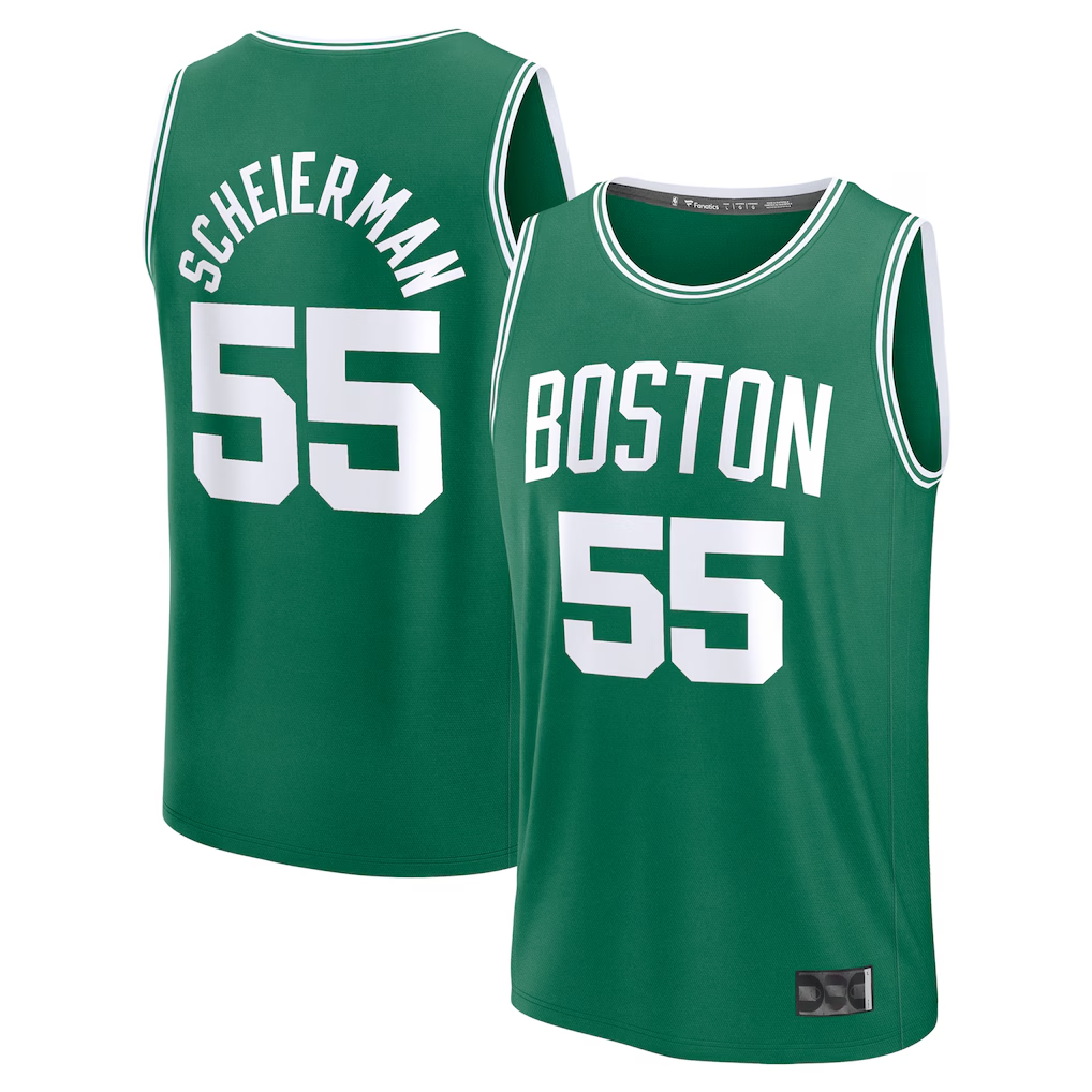 Rebec B.Celtics #55 Baylor Scheierman  Kelly Green 2024 Draft Fast Break Player Jerseys - Icon Edition