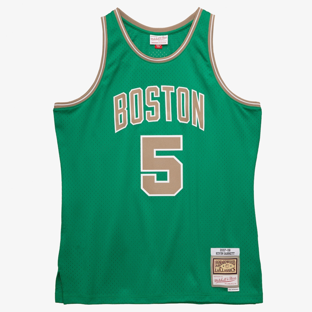 Rebec B.Celtics #5 Kevin Garnett Mitchell & Ness Kelly Green 2007-08 Hardwood Classics Swingman Jerseys