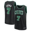 Rebec B.Celtics #7 Jaylen Brown Black Fast Break Replica Player Jerseys - Statement Edition