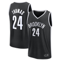 Rebec B.Nets #24 Cam Thomas  Black Fast Break Replica Jerseys - Icon Edition
