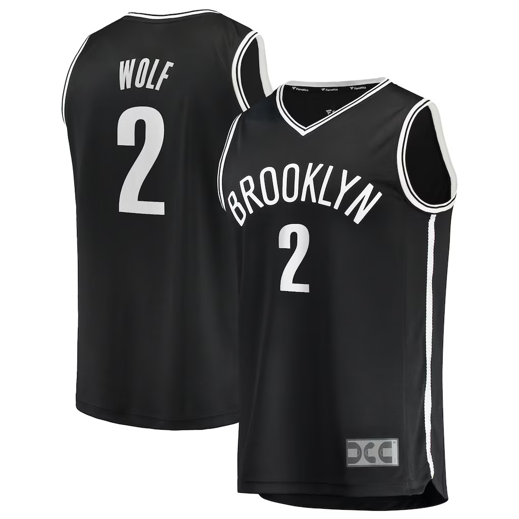 Rebec B.Nets #2 Daniel Wolf  Black Fast Break Replica Jerseys - Icon Edition