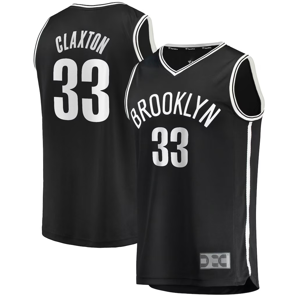Rebec B.Nets #33 Nicolas Claxton  Black Fast Break Replica Jerseys - Icon Edition