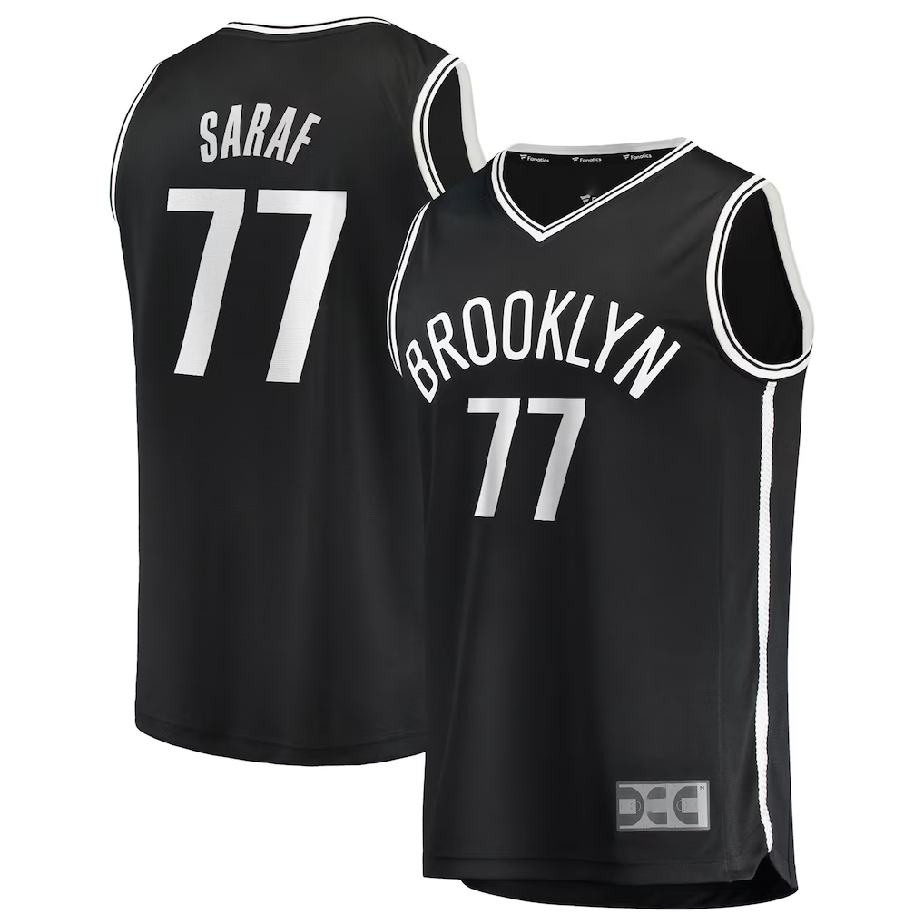 Rebec B.Nets #77 Ben Saraf  Black Fast Break Replica Jerseys - Icon Edition