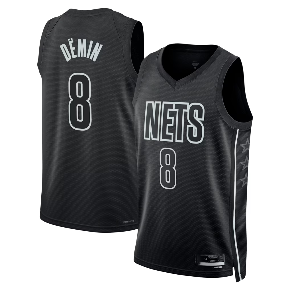Rebec B.Nets #8 Egor Dëmin  Black Swingman Jerseys - Statement Edition