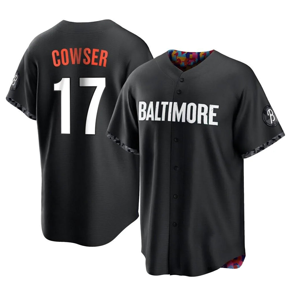 Rebec B.Orioles #17 Colton Cowser Player Black City Connect Home Game Stitched Jerseys