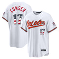 Rebec B.Orioles #17 Colton Cowser Player White USA 250 Fourth of July Home Game Stitched Jerseys