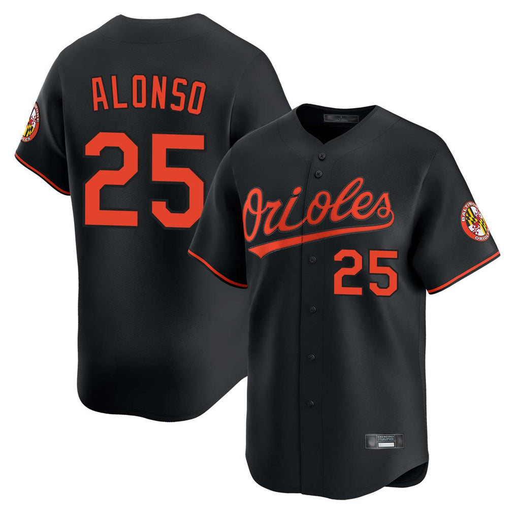 Rebec B.Orioles #25 Pete Alonso Player Black Limited Home Game Stitched Jerseys