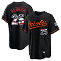 Rebec B.Orioles #25 Pete Alonso Player Black USA 250 Fourth of July Home Game Stitched Jerseys
