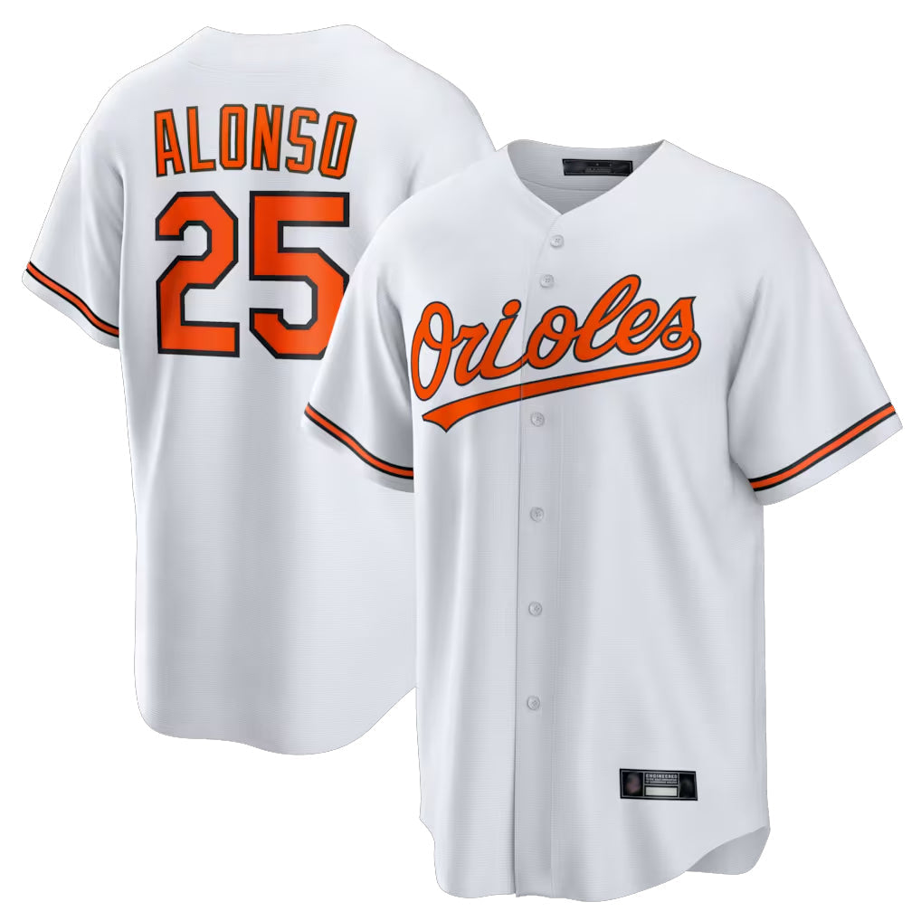 Rebec B.Orioles #25 Pete Alonso Player White Home Game Stitched Jerseys
